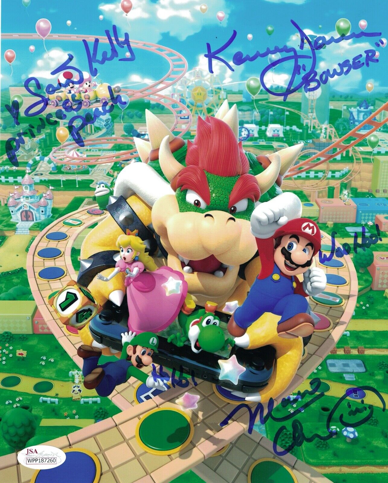 Charles Martinet Super Mario Bros Cast x3 Signed 8x10 Photo Poster painting Autograph JSA COA