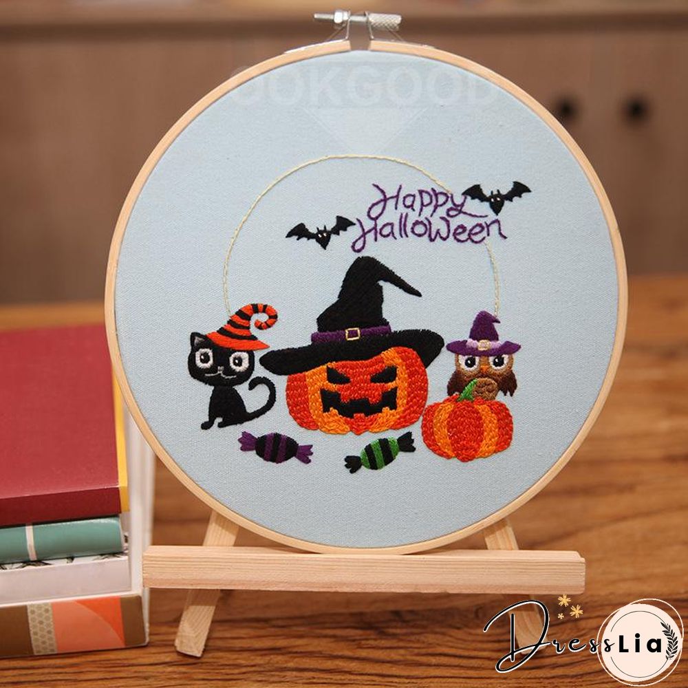 Halloween DIY Embroidery Kit For Home Decor Gift