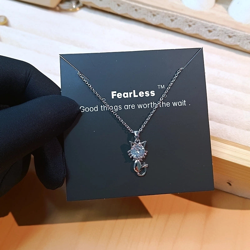 Elegant Leaf Heart Shape Lock 304 Stainless Steel Copper Rhinestones Zircon 18K Gold Plated K Gold Plated Plating Inlay Pendant Necklace