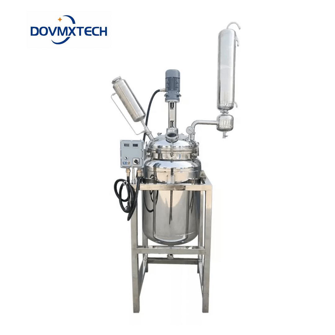 DOVMXtech 50L 100L double layer chemical reactor Jacketed decarboxylation stainless steel reactor for hemp oil CBDA THCA