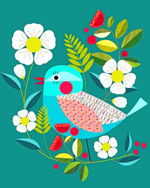 

Cyan Bird – Illustrations Paint By Numbers - 40*50CM, 501 Original