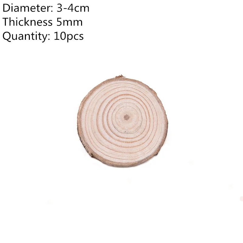 3-12cm Thick Natural Pine Round Unfinished Wood Slices Circles With Tree Bark Log Discs DIY Crafts Wedding Party Painting Decor