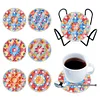 6PCS Diamond Painting Acrylic Washable Mandala Coaster with Holder