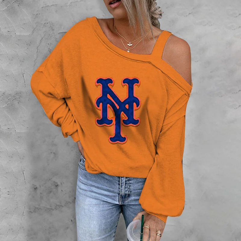 ASYMMETRICAL NECK SHIFT CASUAL LONG SLEEVE TOP