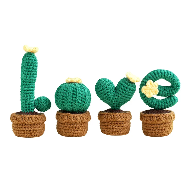 YarnSet - Crochet Kit For Beginners - LOVE Cactus