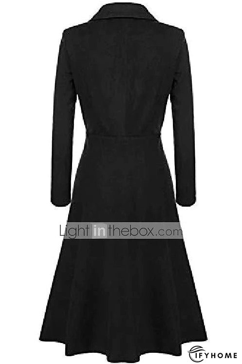 Women's Wool Blend Coat Winter Long Pea Coat Christmas Party Fall Lapel Overcoat Slim Fit Elegant & Luxurious Dress Jacket Long Sleeve Vintage Style White Black Purple Red | IFYHOME