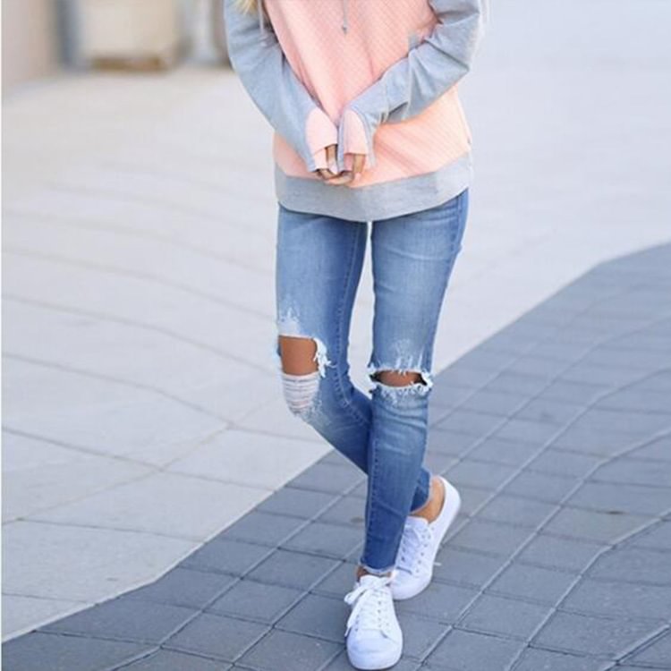 Women's Ripped Jeans-luchamp:luchamp