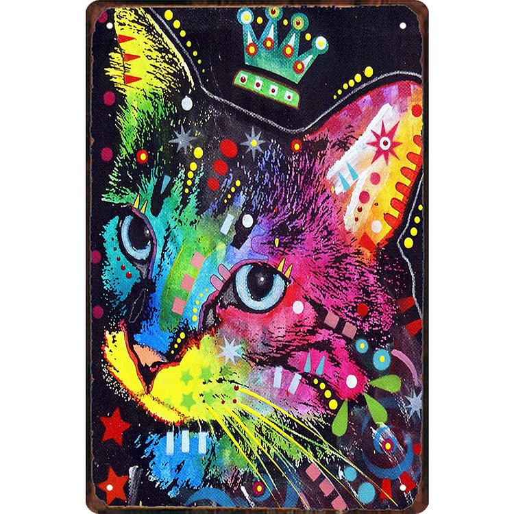 Cat - Colorful Painting Vintage Tin Signs/Wooden Signs - 7.9x11.8in & 11.8x15.7in