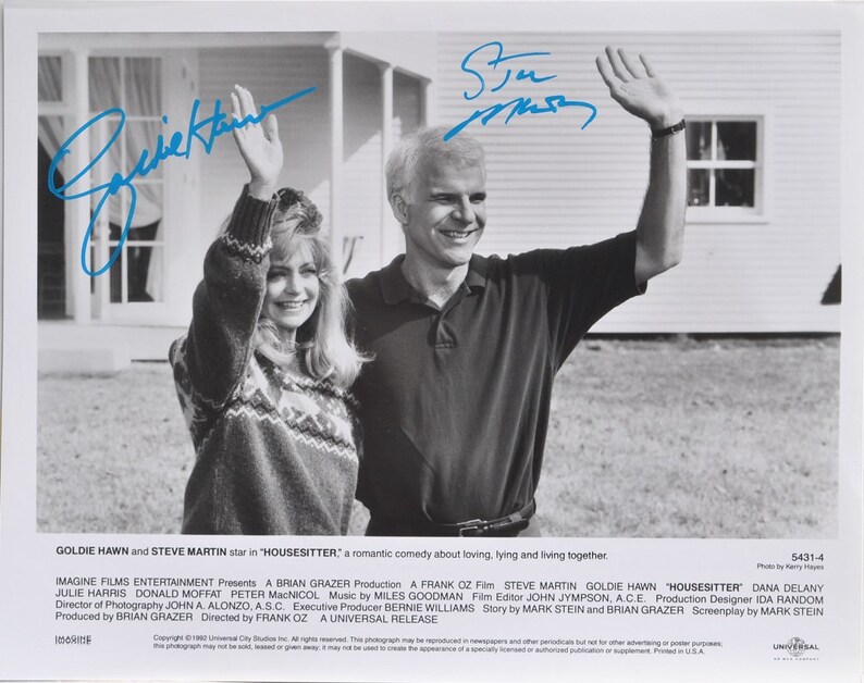 STEVE MARTIN & GOLDIE Hawn Signed Photo Poster painting Housesitter wcoa