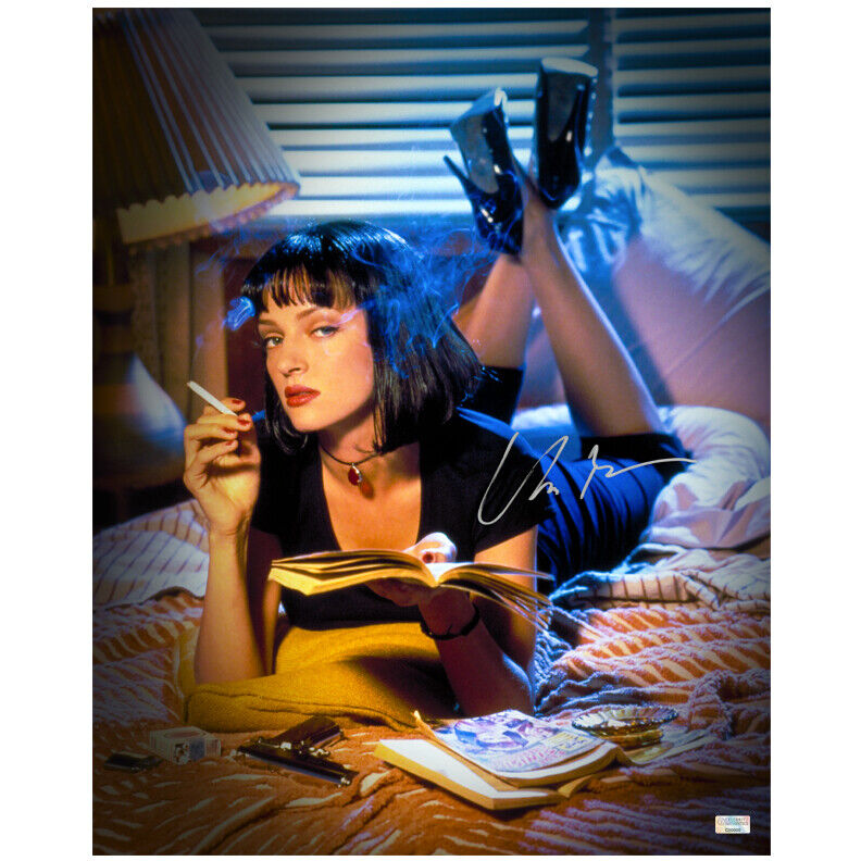 Uma Thurman Autographed Pulp Fiction Classic Mia Wallace 16x20 Photo Poster painting