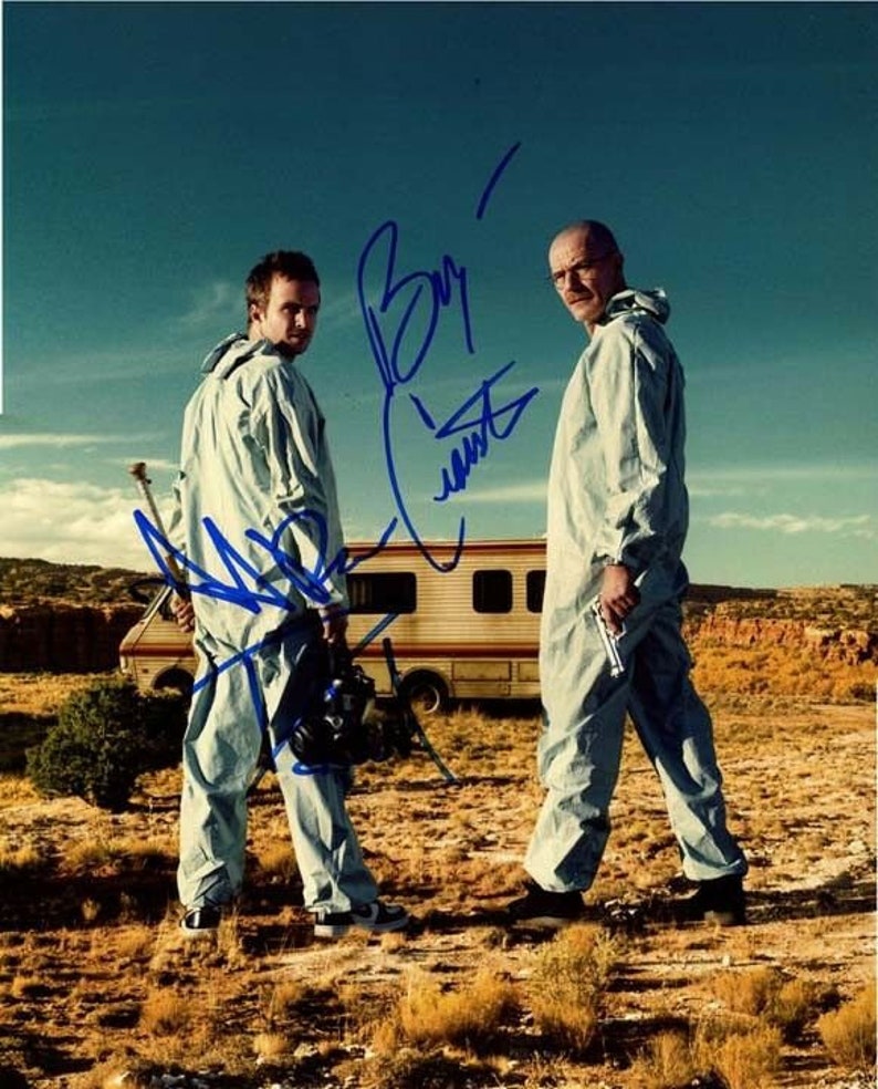 Aaron paul & bryan cranston autographed breaking bad jesse walter 11x14 Photo Poster painting