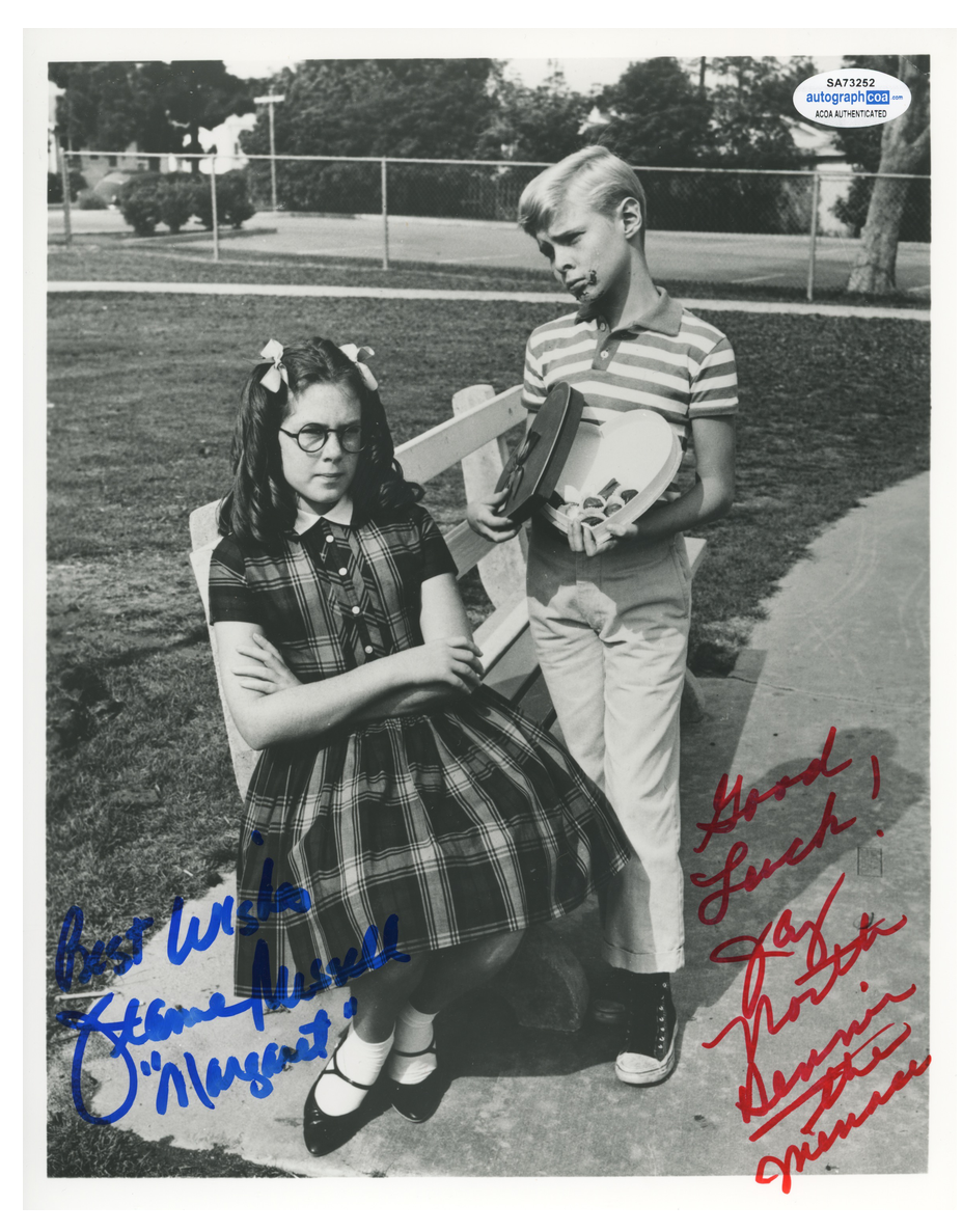 Jay North Dennis The Menace Jeanne Russell ACOA Signed Autograph 8 x 10 Photo Poster painting