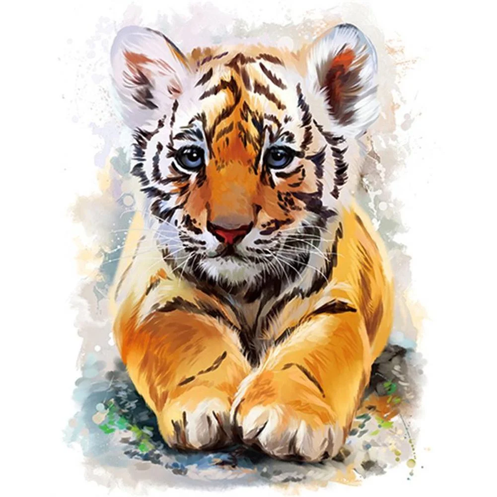 Full Round Diamond Painting - Cute Tiger(30*30cm)