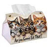 (24cm)Diamond Art Tissue Box Cover DIY PU Desktop Organizer Large(Cat)
