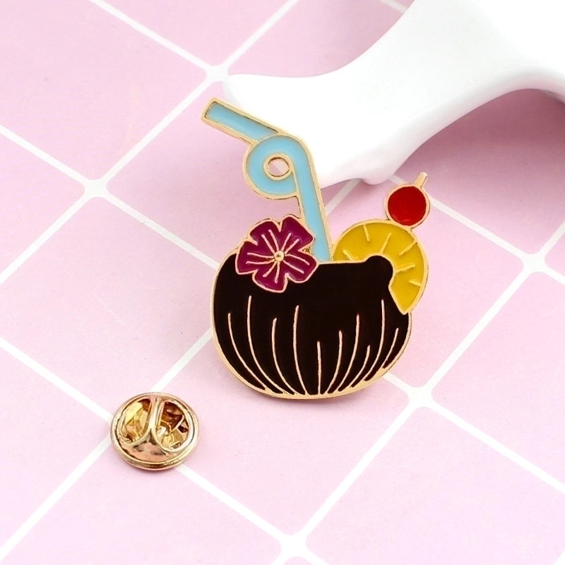 Cartoon Style Cute Pin Cup Alloy Stoving Varnish Women’S Brooches