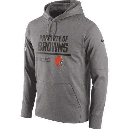 Men's Cleveland Browns  Gray Circuit Property Of Performance Pullover Hoodie