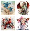4 PCS Animal - Full Embroidery 3 Strands 11CT Stamped Cross Stitch - 40*40CM