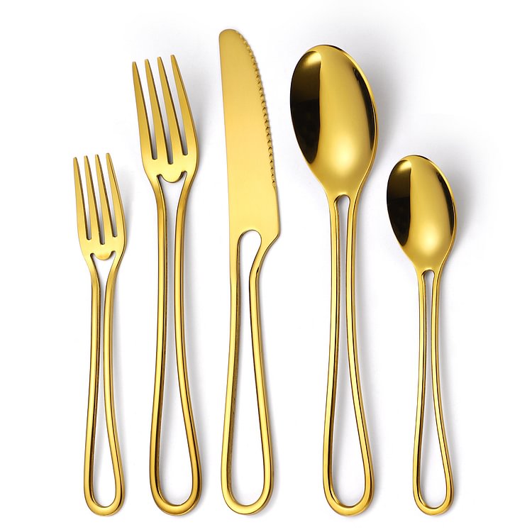 Hollow Out Handle Silverware Set