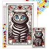 5D diy volle quadratische bohrer diamant malerei cheshire katze kit wohnkultur 45x65cm