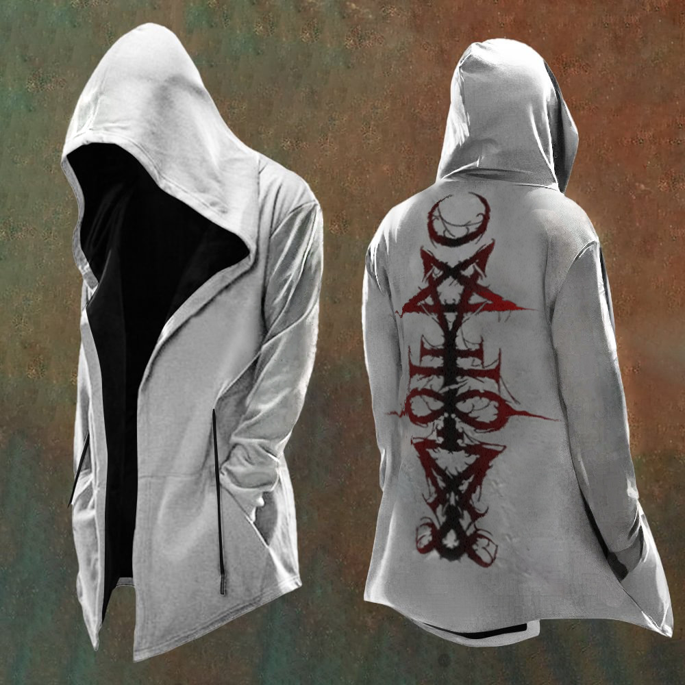 Men's Symbol Print Casual Hooded Jacket / Rvogue / Rvogue