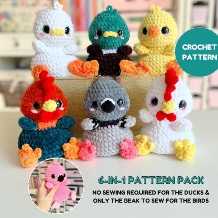 6-in-1  Crochet PATTERNS PDF—【Include Instructions】