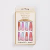 Flahing Rainbow Long Ballet Wearing Nails 12pcs