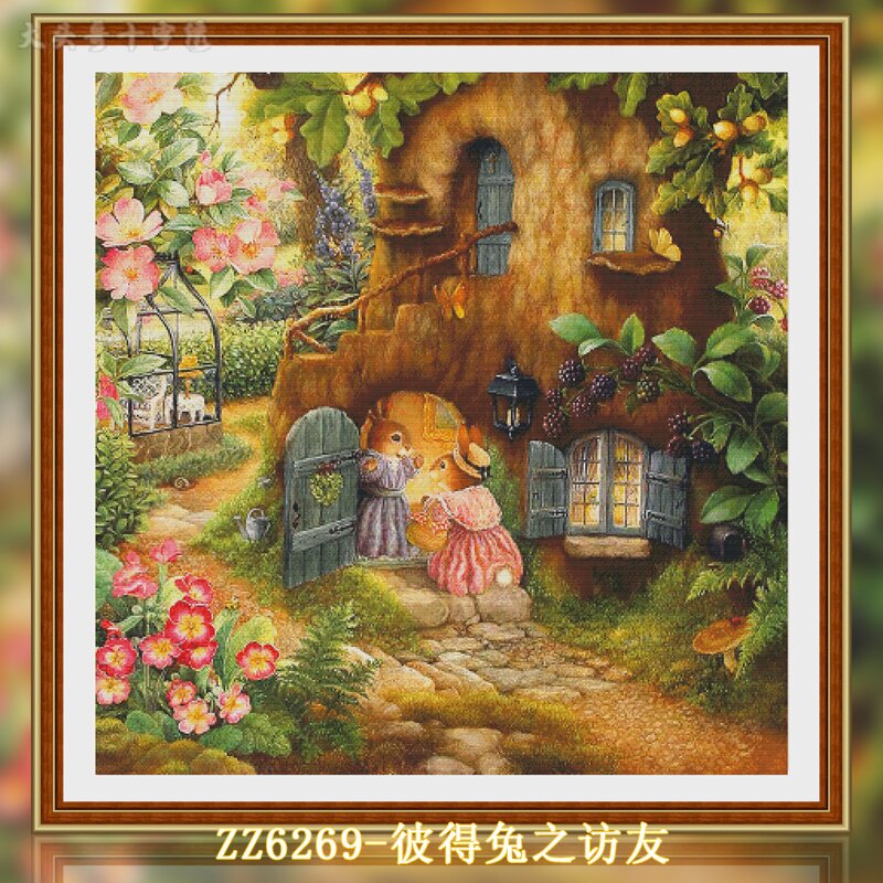 [ZZ6269-Peter Rabbit's visit to friends]  Painting Fairy Cross Stitch
