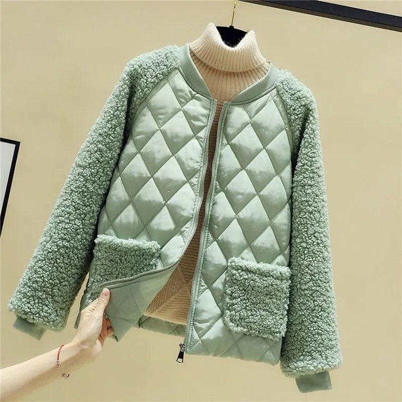 Winter Jackets Women 2021 Casual Solid Thick Warm Jacket Coats Stand Collar Pockets Female Down Outwear Chaquetas Parkas Mujer 1103