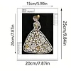Framed Pearl Diamond Painting - Special Shaped - Wedding Dress Girl (17x22cm)