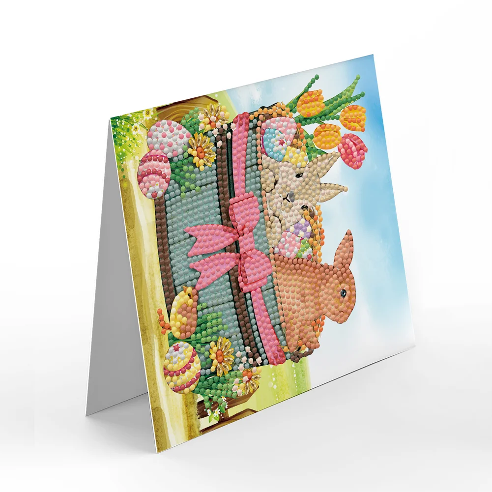 8pcs DIY Diamond Painting Greeting Cards Easter Mosaic Postcards