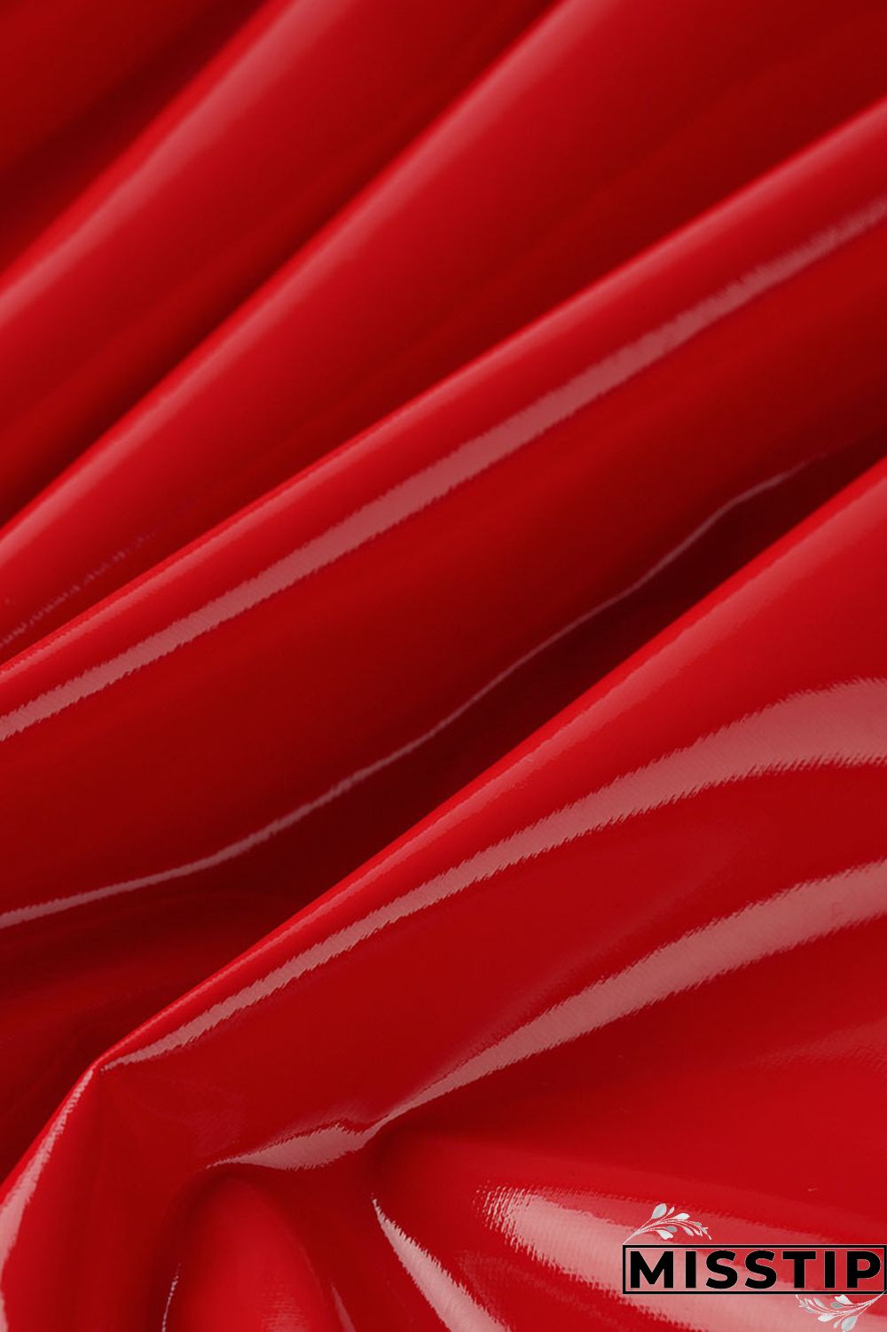 Pink Sexy High Elastic Deep V-Neck Imitation PU Dress