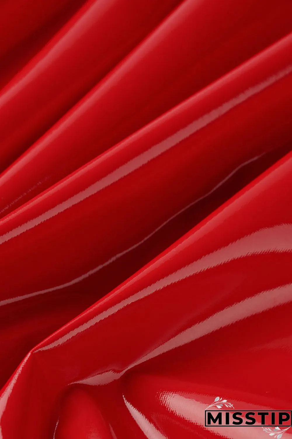 Pink Sexy High Elastic Deep V-Neck Imitation PU Dress