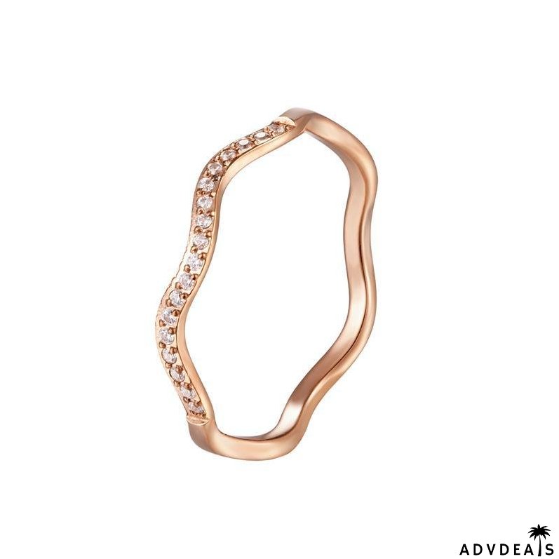 Personalized Irregular Curved Edge Rose Gold Ring