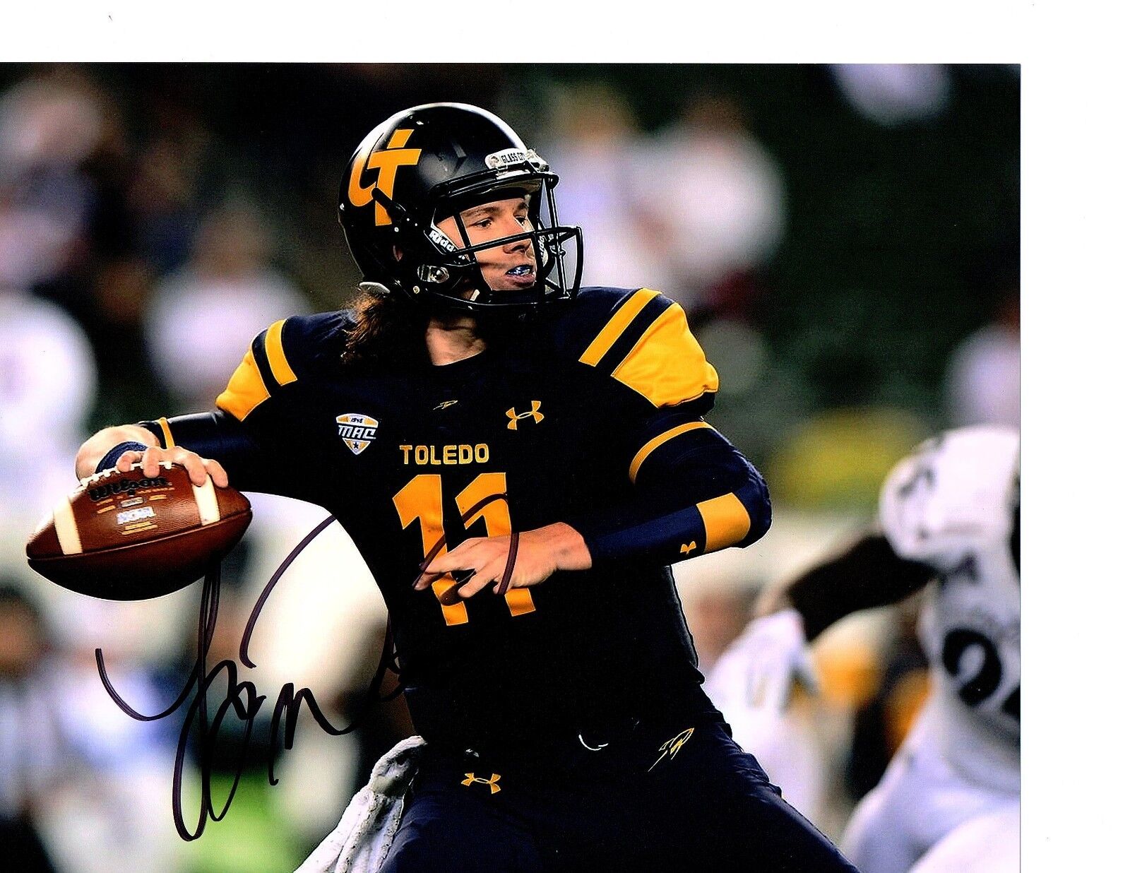 Logan Woodside Toledo Rockets signed autographed 8x10 football Photo Poster painting COA