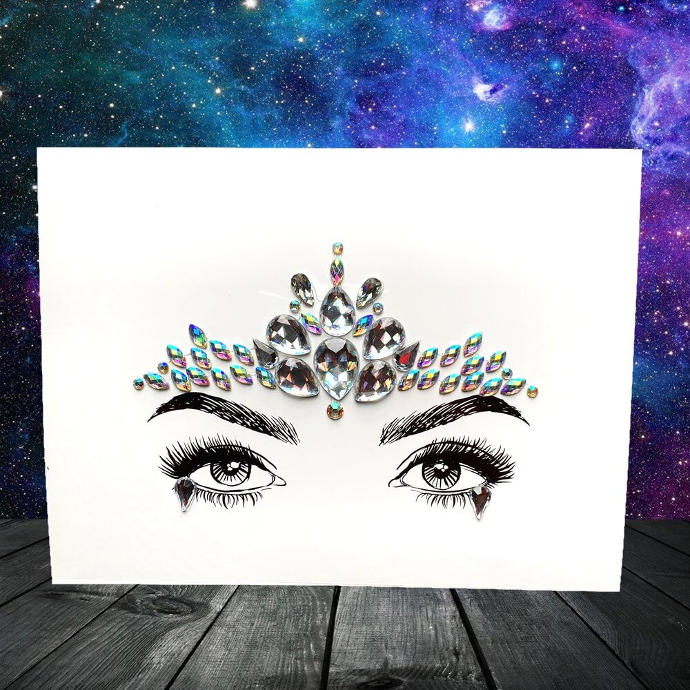 Sdrawing Flash Eye Tattoos Sticker Gems Face Jewelry Paste Easy To Use Makeup Tools For Party Show Women's Fashion Eye Decoration