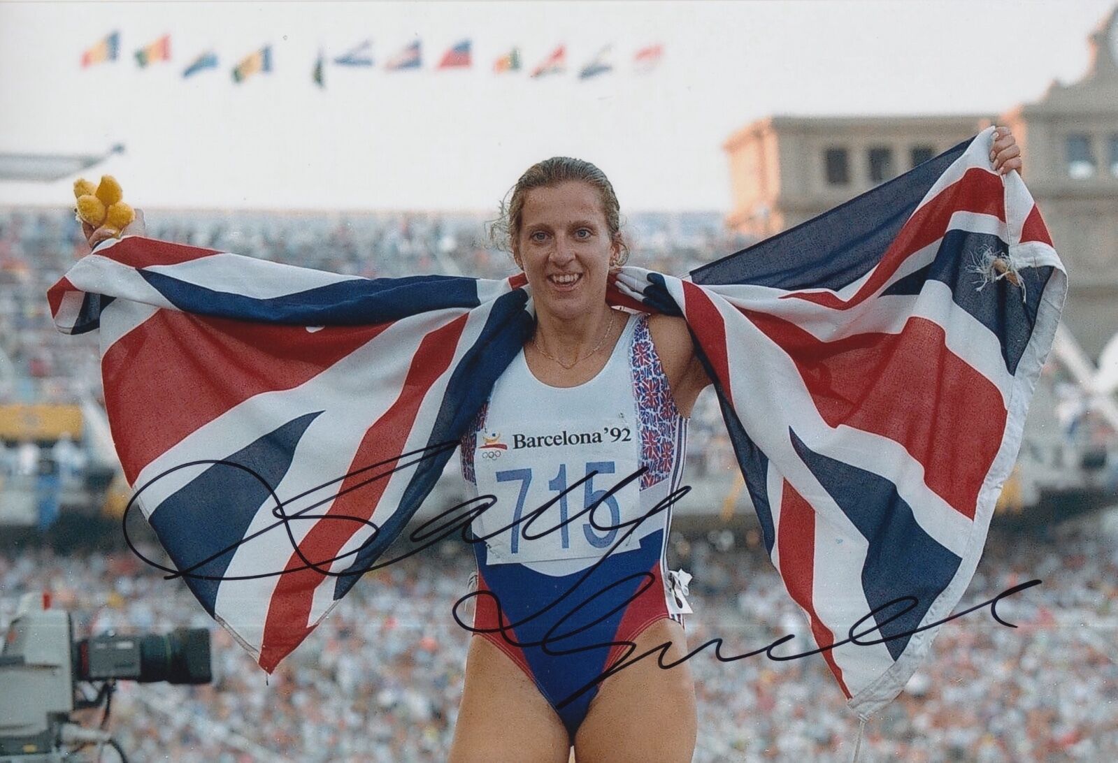 Sally Gunnell Hand Signed 12x8 Olympics 12x8 Photo Poster painting Great Britain.