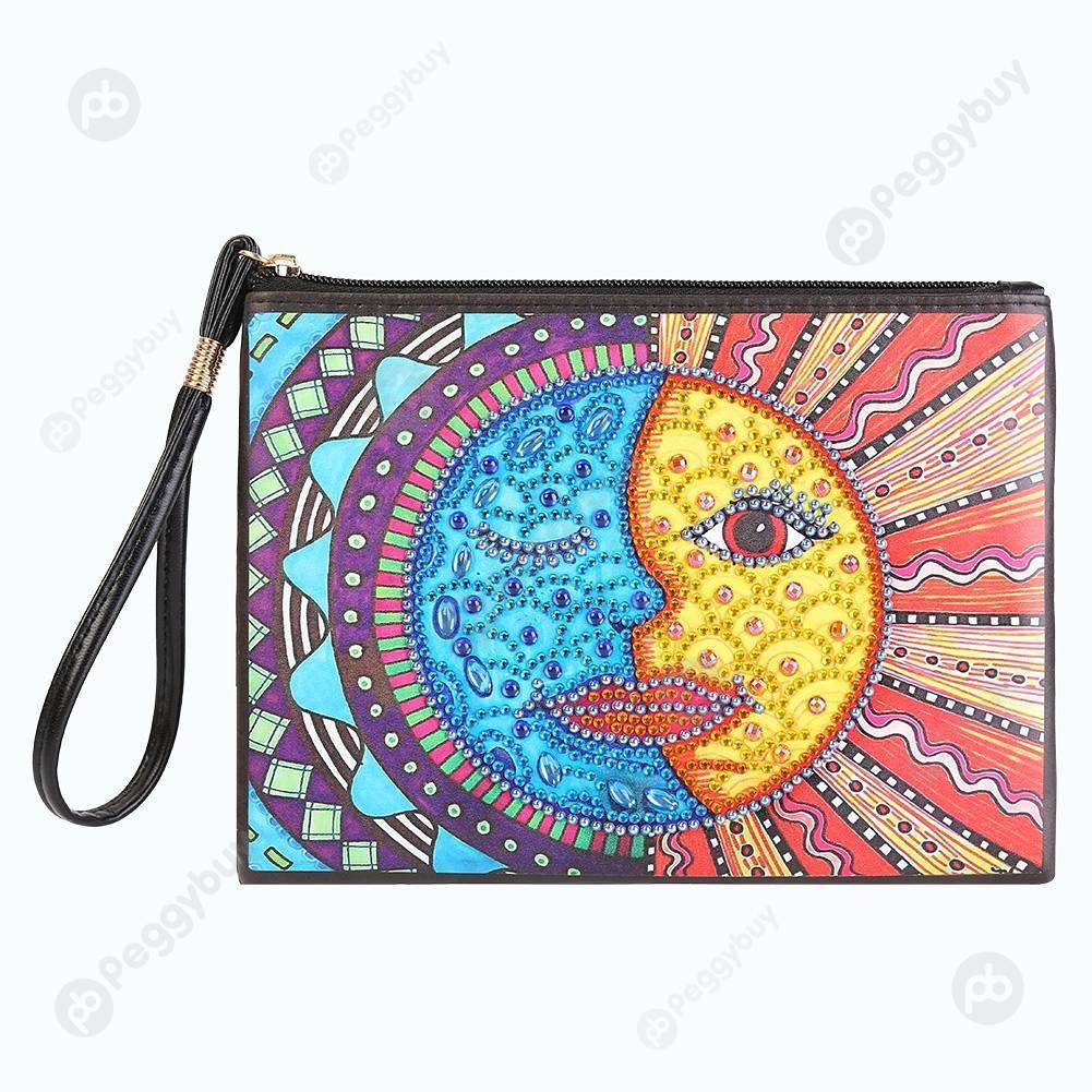 

Sun Moon Face-DIY Creative Diamond Wristlet Bag, 501 Original