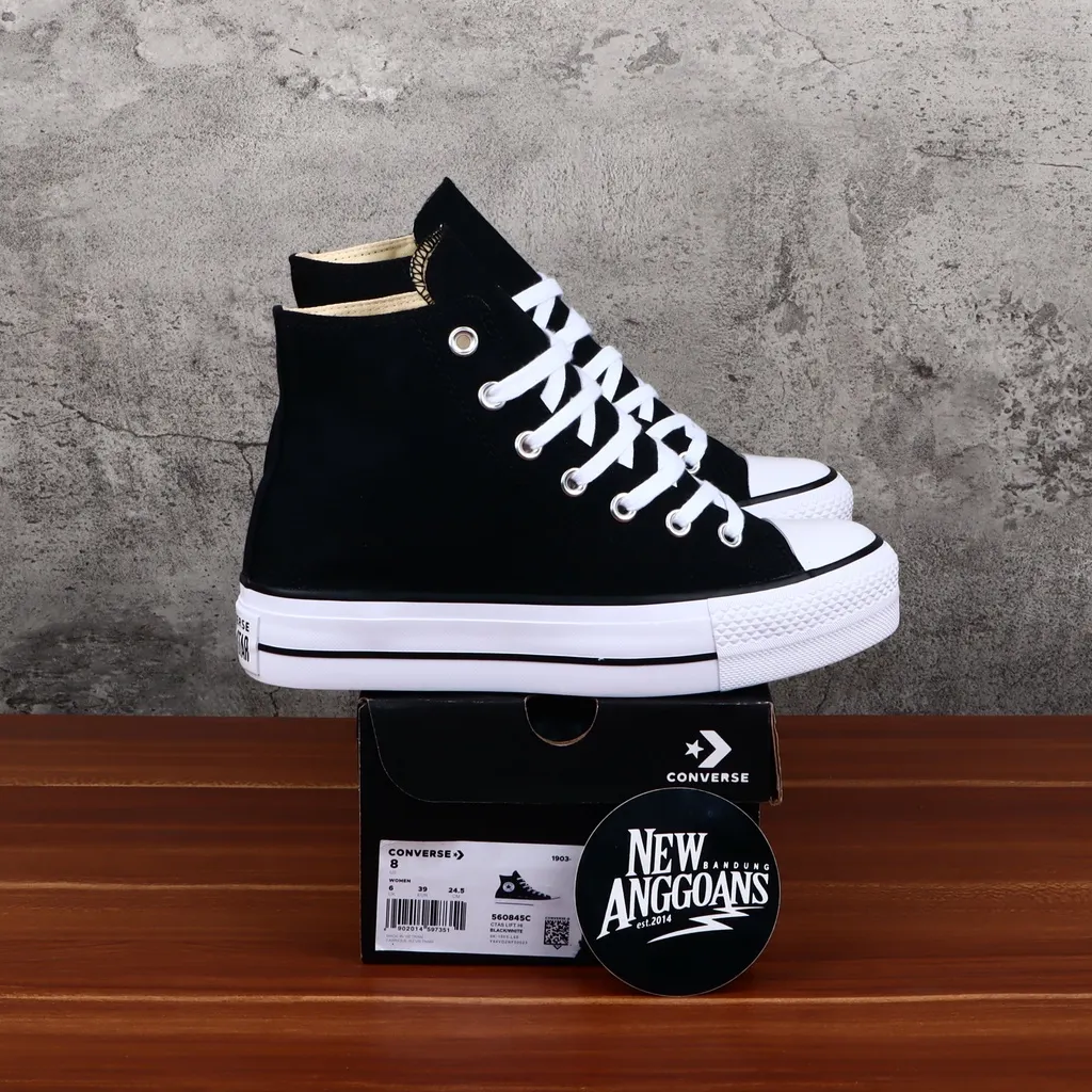Chuck Taylor lift high heels wedges platform black white black white hi