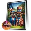 Diamond Painting -DIY Round Drill Independence Day Dogs