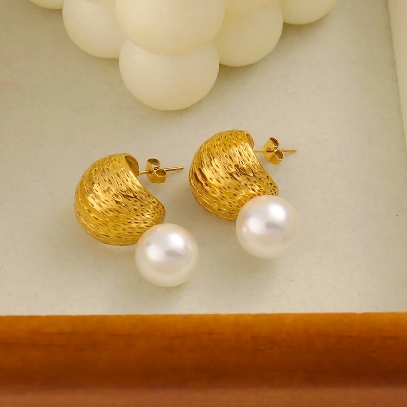 1 Pair Elegant Minimalist Classic Style Geometric 304 Stainless Steel 316 Stainless Steel  18K Gold Plated Ear Studs