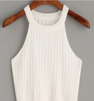 Knitted Women Tops Sleeveless Sweater Crop Tops Female Fashion Tank Top Underwear Lingerie Streetwear mujer Tee Camisole Woman