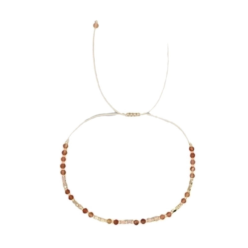 Casual Bohemian Round Natural Stone Rope Beaded Handmade Bracelets