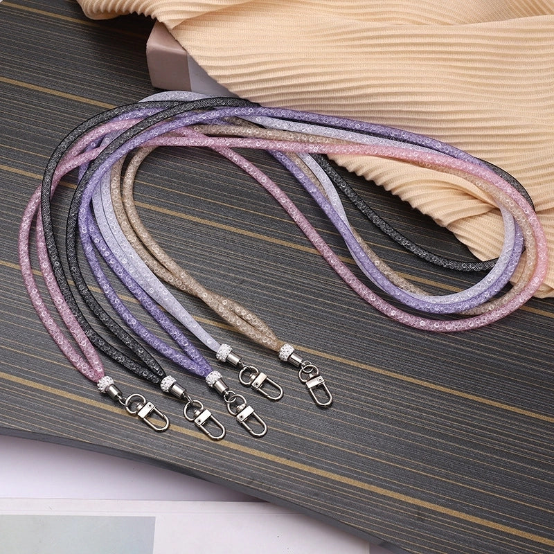 Sweet Minimalist Solid Color Net Rope Bag Pendant Mobile Phone Chain