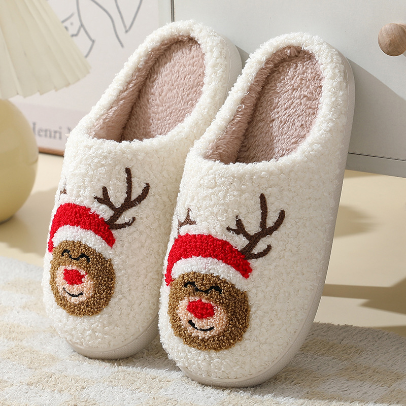 Unisex Christmas Tree Home Christmas Cotton Slippers