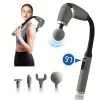 U-shaped Electric Massage Gun, With 4 Massage Heads And 6 Speed Levels, Handheld Massage Gun For Back Neck Shoulder