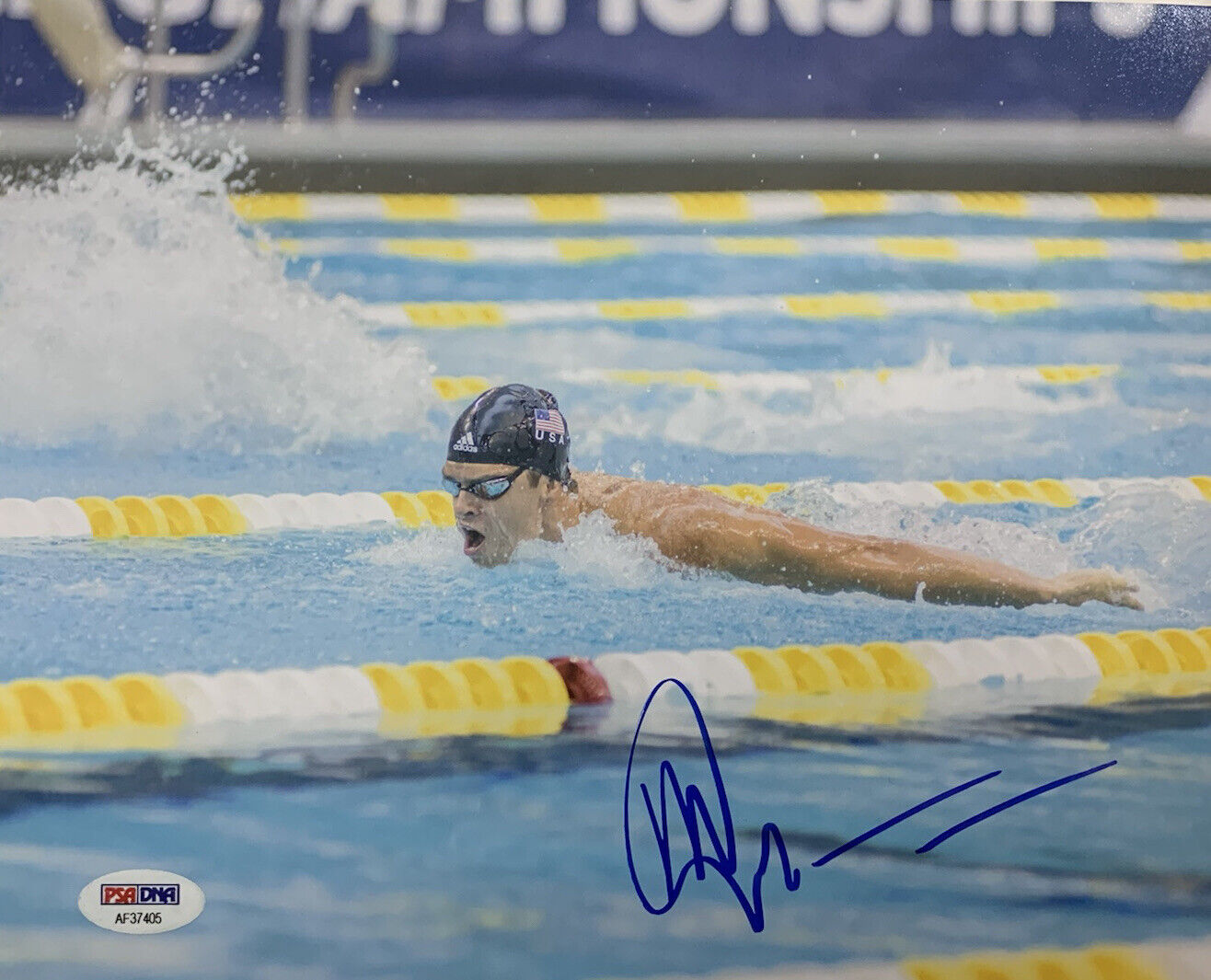 MICHAEL ANDREW HAND SIGNED 8x10 Photo Poster painting SWIMMING OLYMPICS AUTHENTIC AUTOGRAPH PSA