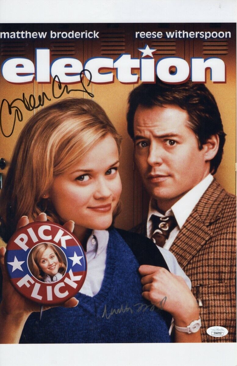 Matthew Broderick Colleen Camp Signed Autograph 11X17 Photo Poster painting Election JSA JJ44732