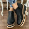 2024 Fashion Women Short Boots Round Toe High Top Platform Wedges Retro Booties Soft Leather Zipper Comfortable Ankle Boots for Woman(🎁Christmas Hot Sale🎁)