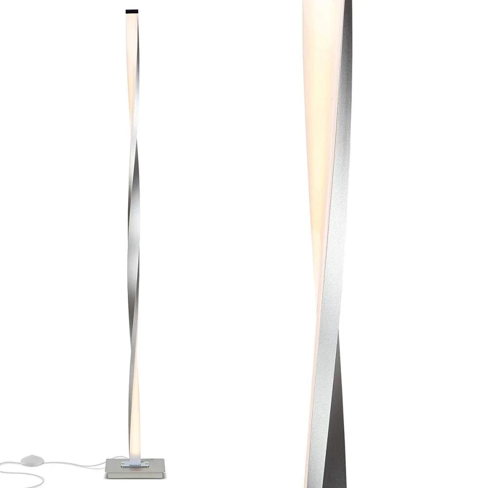Modern LED Floor Lamp Nordic Aluminium Office Decorative Floor Lights Standing Lamps for Living Room Chrome Wooden Floor Light