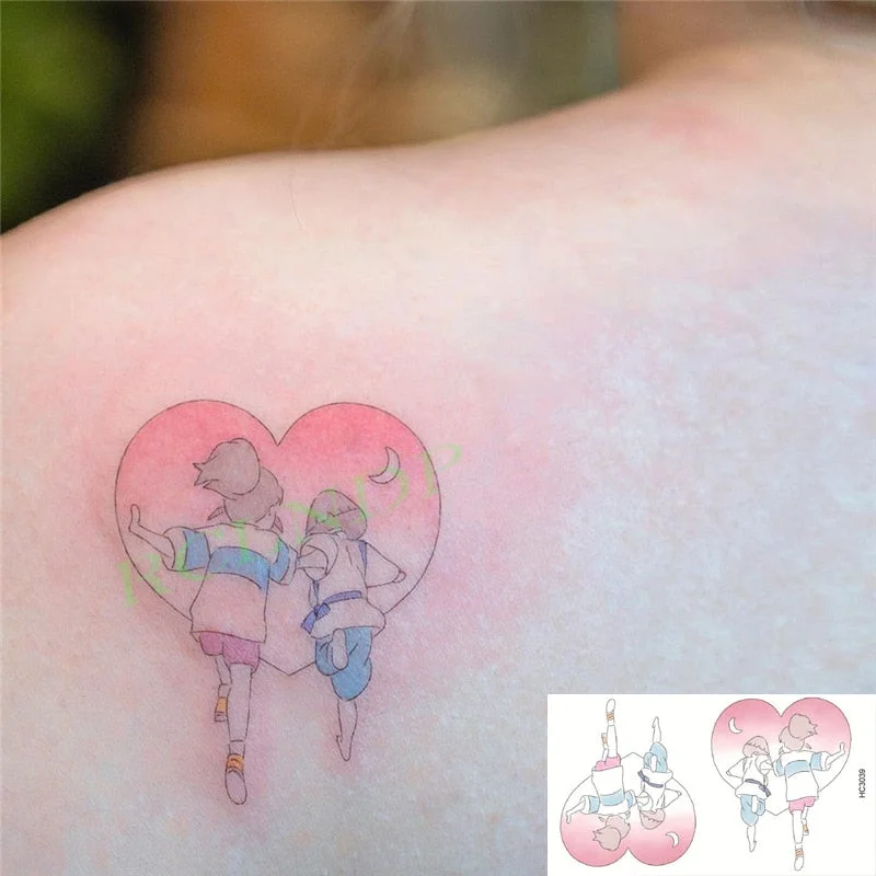 Waterproof Temporary Tattoo Sticker ins Angel wings Cupid bear Cartoons cute Body Art flash tatoo fake tatto Women Men